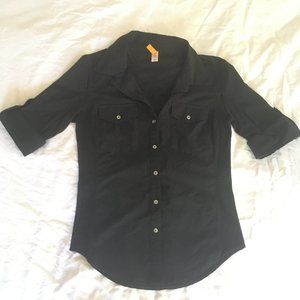 Lucy Women's Black Button Down Shirt